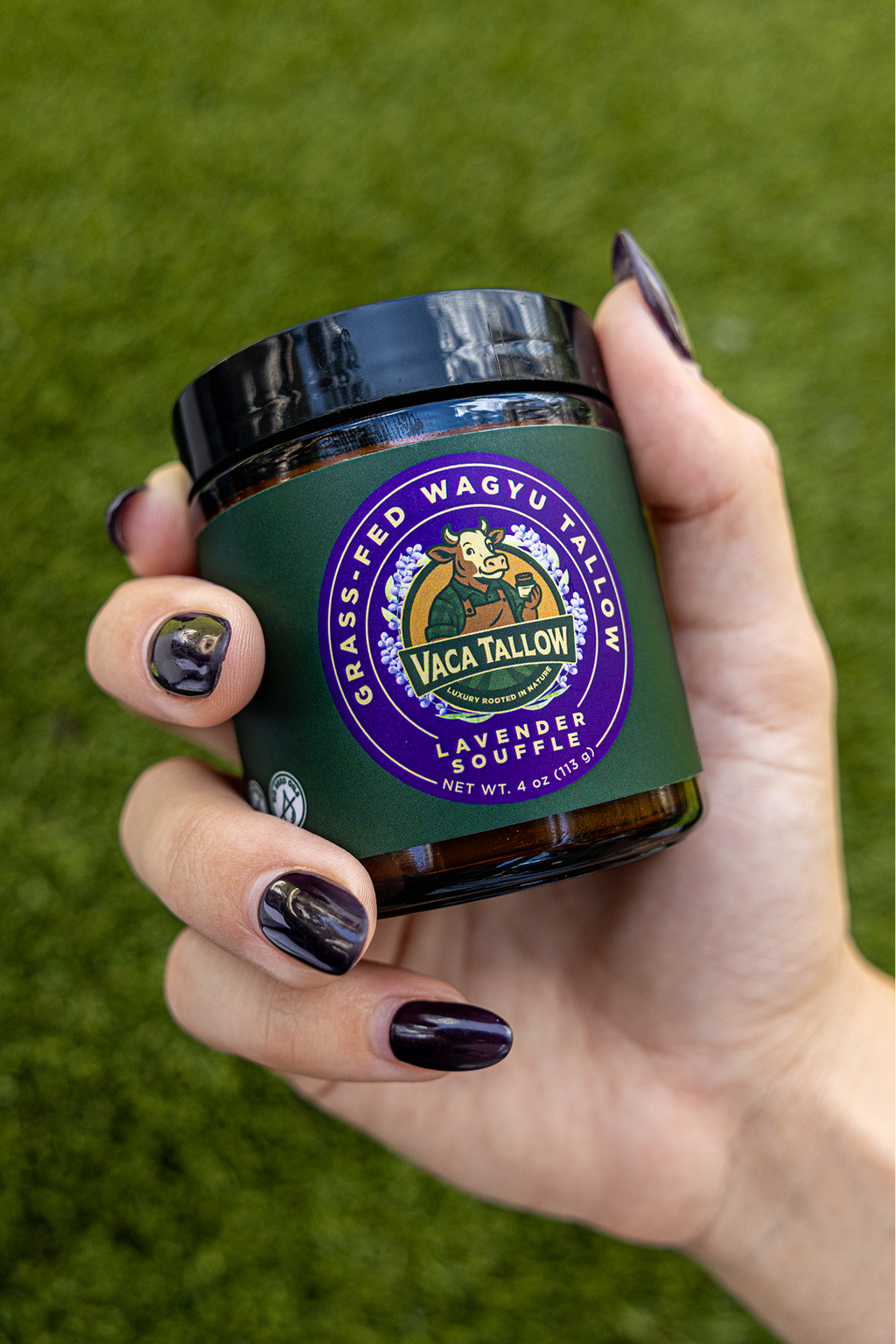 Vaca Tallow Lavender Soufflé – American Wagyu Tallow Moisturizer (4 oz)