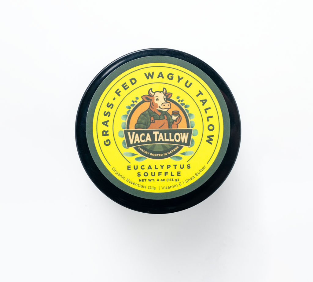 Vaca Tallow Eucalyptus Soufflé – Grass-Fed Wagyu Tallow Moisturizer (4 oz)