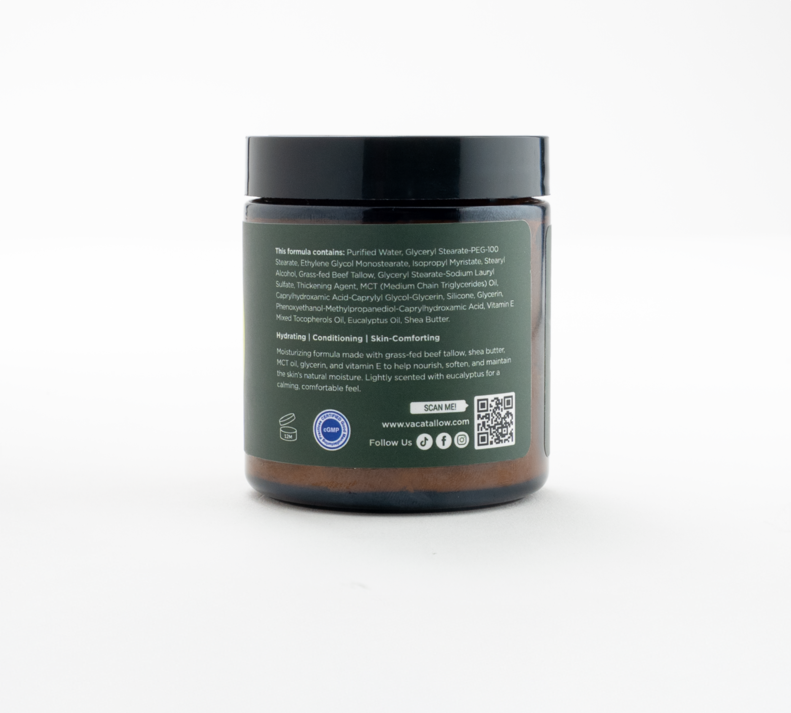 Vaca Tallow Eucalyptus Soufflé – Grass-Fed Wagyu Tallow Moisturizer (4 oz)